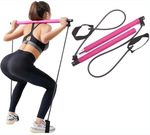 Ganzkörperübungen Das Pilates-Widerstandsband kann für viele verschiedene Arten von Übungen (Ober- und Unterkörper) verwendet werden, um Muskeln aufzubauen, Gewicht zu verlieren und Ihre Arme, Bauchmuskeln, Beine und Gesäßmuskeln zu formen und gleichzeitig Cardio zu trainieren.